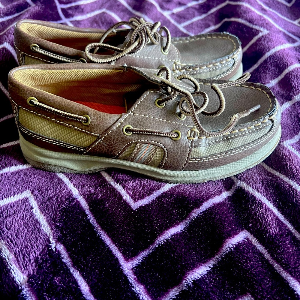 Sonoma Boat Shoes Youth Boys Size 13 M Snahoy Brown Life Style Deck Loafers